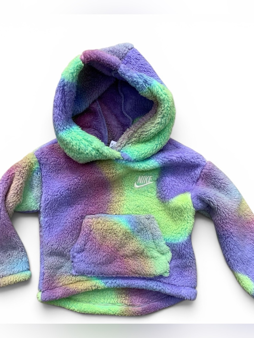 Nike Kids' Plush Hooded Pullover - Rainbow Tie-Dye 2T
